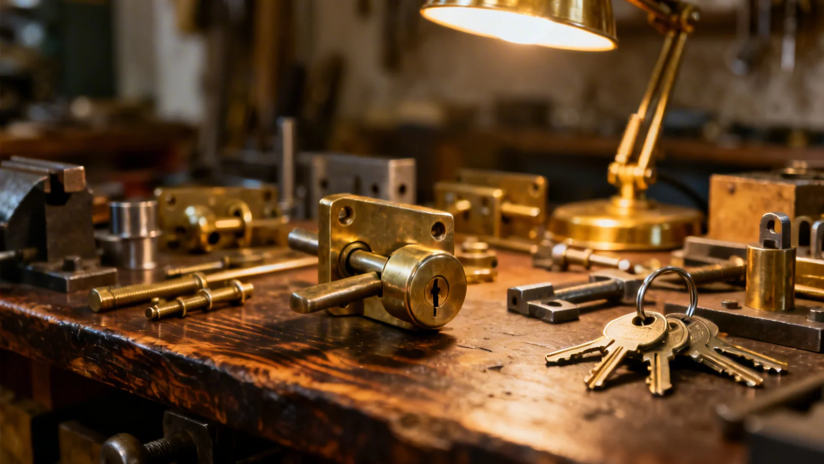 Atelier de serrurerie — outils et serrures artisanales